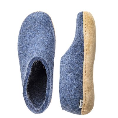 Denim wool slippers