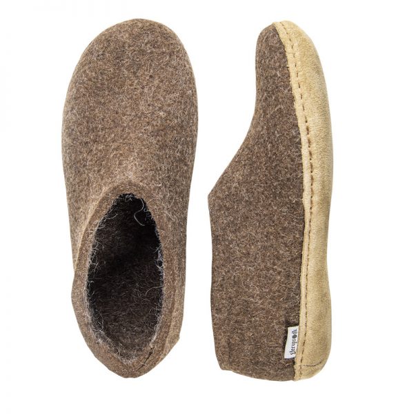 wool slippers brown