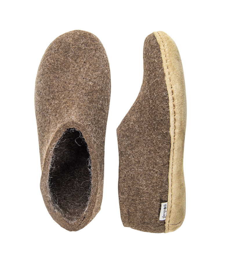 wool slippers brown
